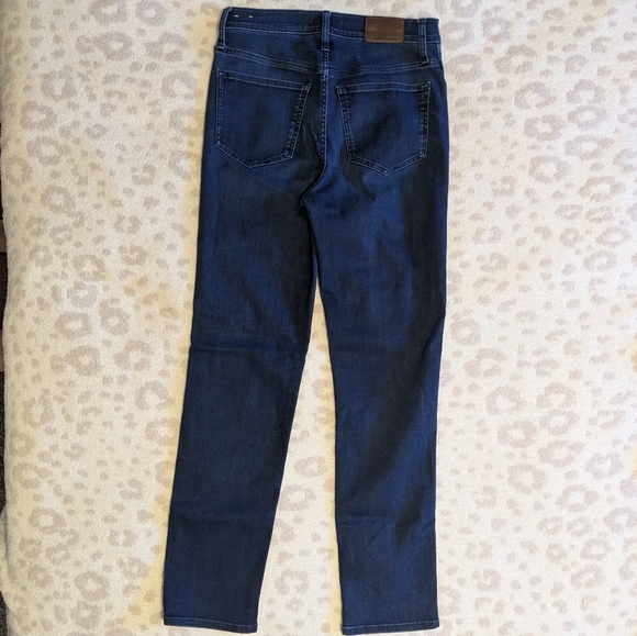 Madewell Stovepipe Jeans 27T 27 Tall Dark Wash Stretch 4 Straight Skinny High - Picture 3 of 12